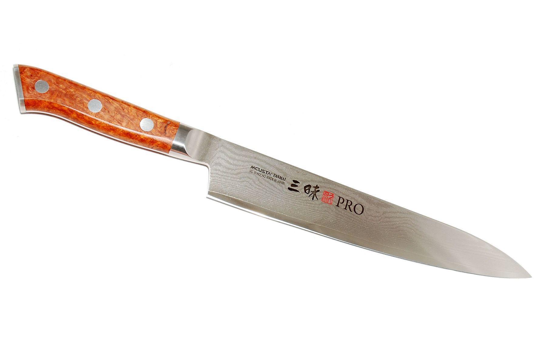 Mcusta japoński nóż kuchenny ze stali damasceńskiej SLICER 225 mm