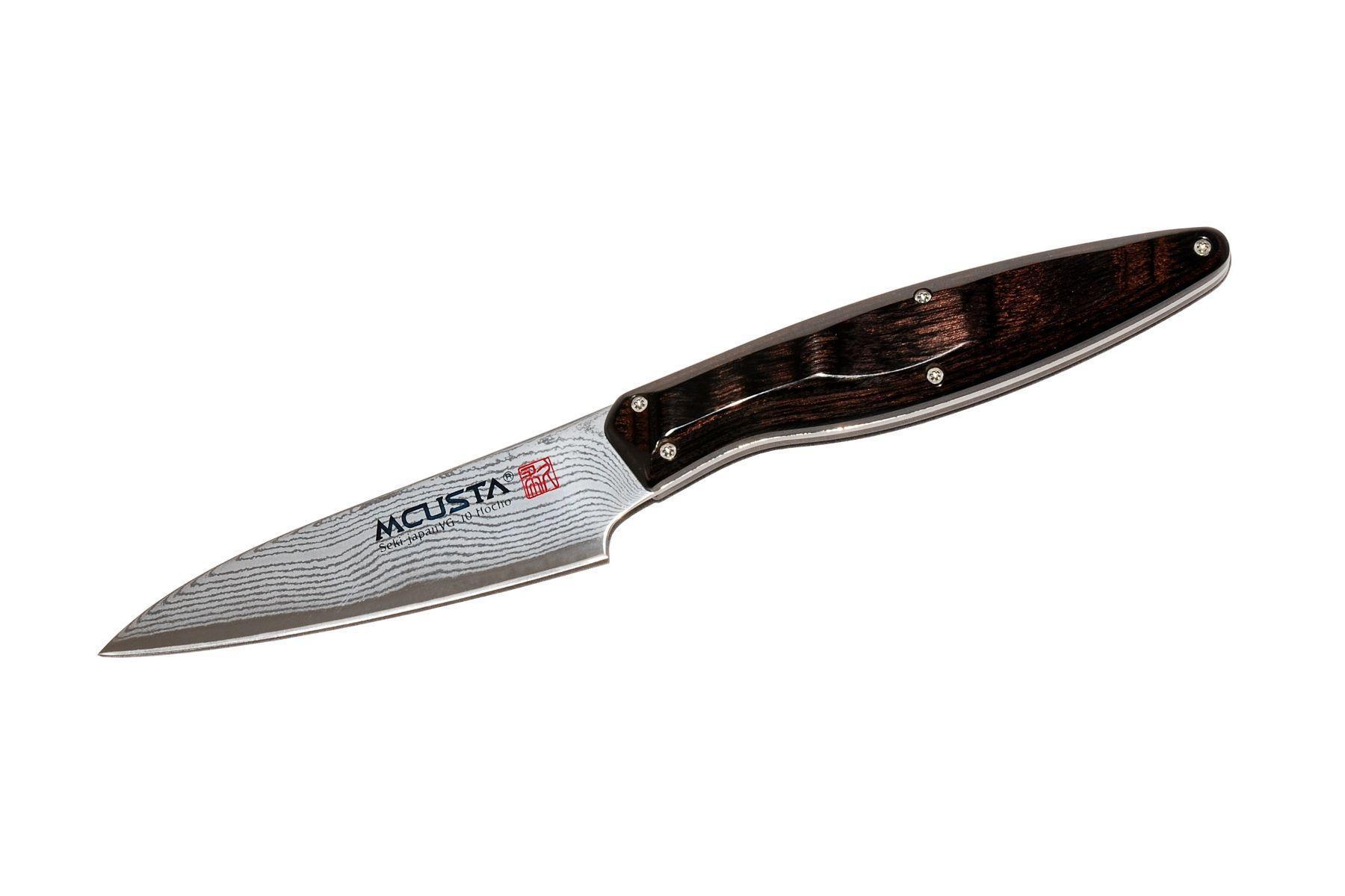 Mcusta japoński nóż kuchenny ze stali damasceńskiej PETTY 90 mm