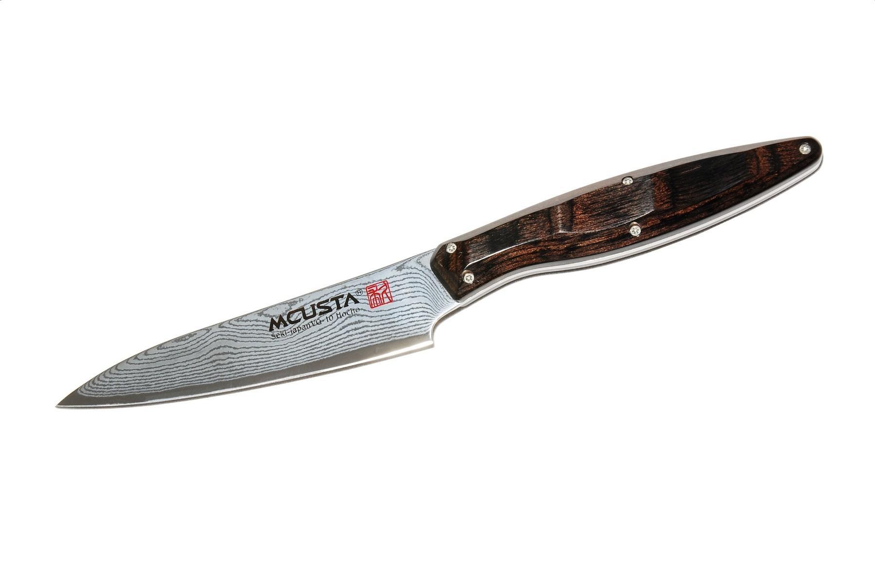 Mcusta japoński nóż kuchenny ze stali damasceńskiej PETTY 110 mm