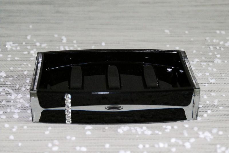 Mydelniczka łazienkowa stojąca czarna kryształki - Yoka