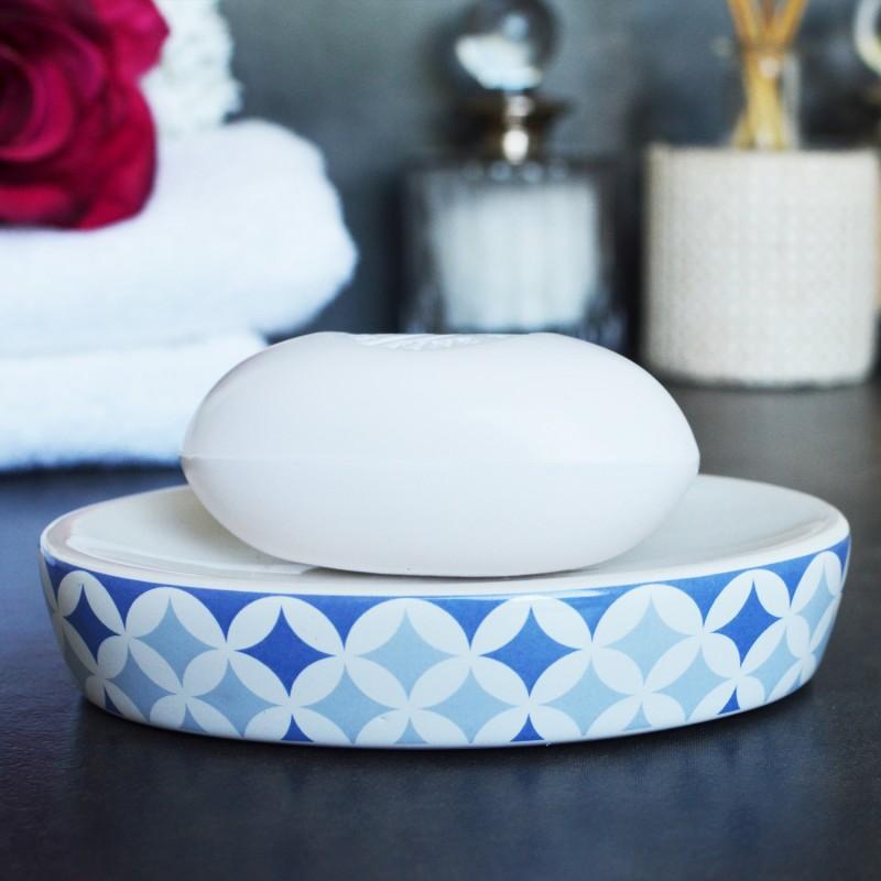 Mydelniczka łazienkowa stojąca niebieska ceramika - Yoka