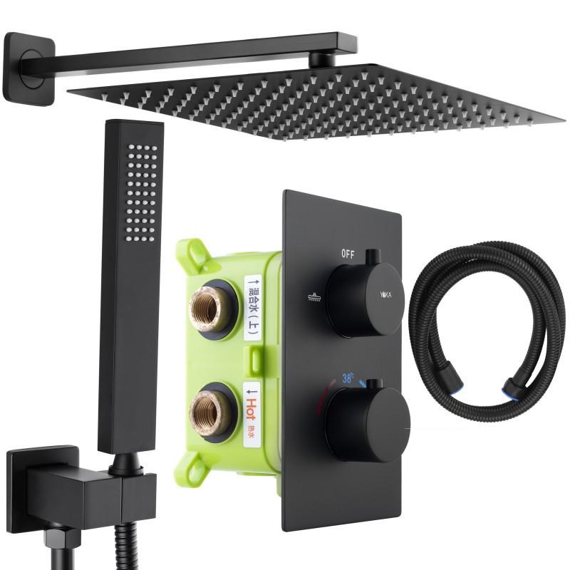 Zestaw prysznicowy podtynkowy z termostatem z deszczownicą 30 cm - Yoka