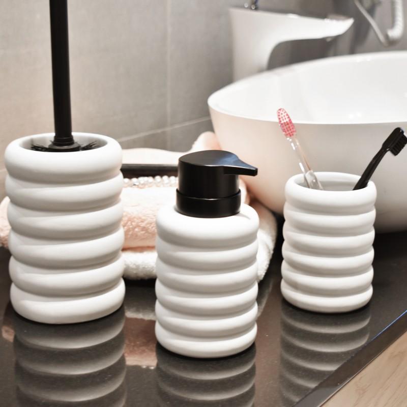 Komplet łazienkowy 3 elementowy ceramiczny biały - Yoka