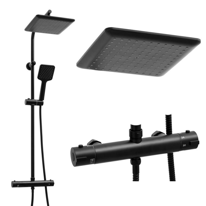 Zestaw prysznicowy BODO-THERM-23-BLK Yoka Home z deszczownica 23 cm