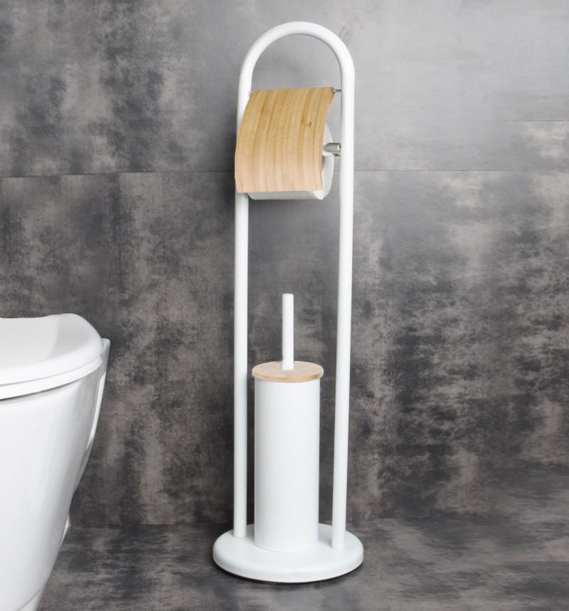 Stojak na papier toaletowy szczotkę WC bambus - Yoka