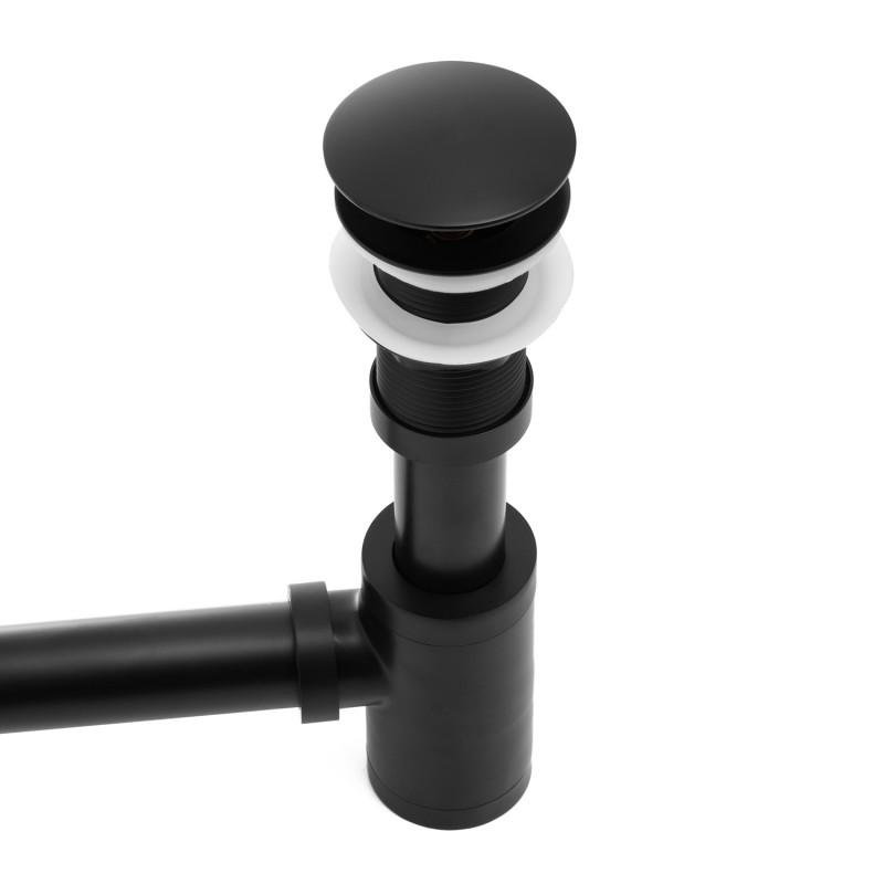 Syfon do umywalki w zestawie korek klik-klak bez przelewu czarny loft - Yoka