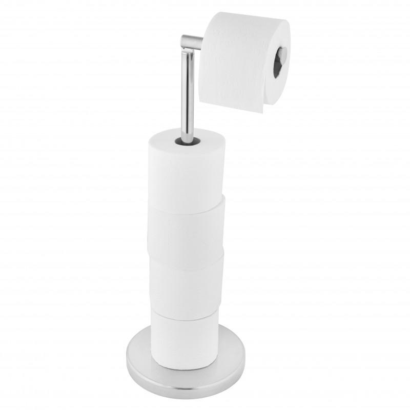 Stojak WC na papier toaletowy nowoczesny organizer srebrny Yoka Home