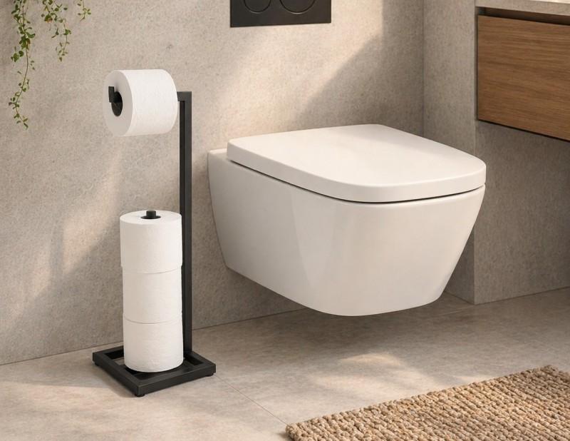 Uchwyt na papier toaletowy z miejscem na zapas 4 rolek stojak WC Yoka Home
