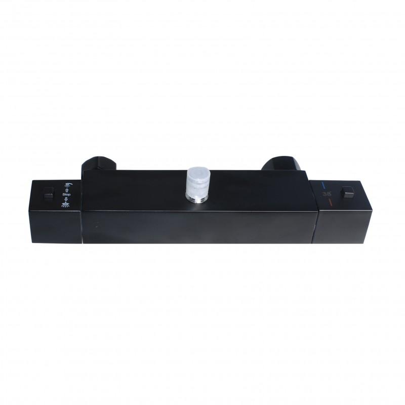Bateria prysznicowa z termostatem ścienna czarna - OUTLET 30%