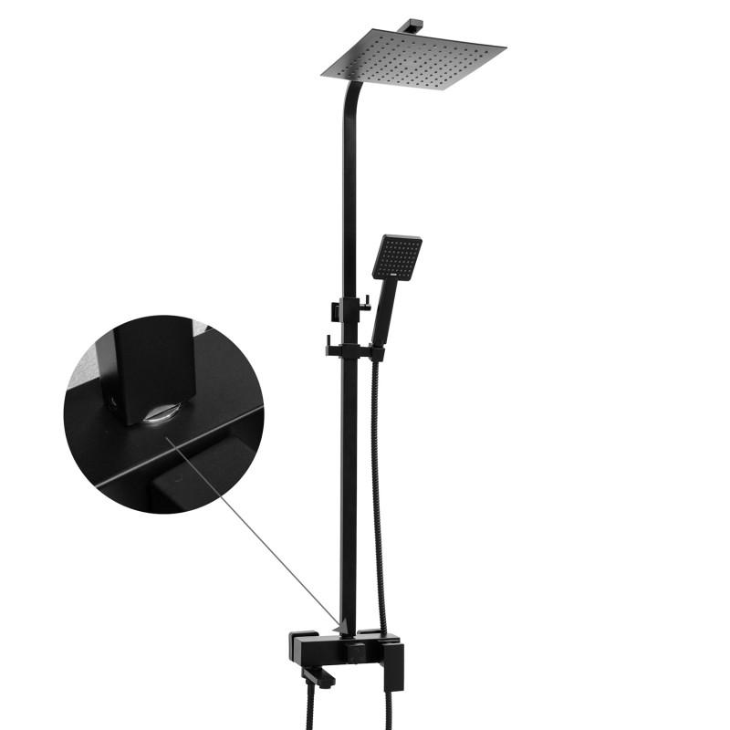 Zestaw prysznicowy  z deszczownicą ścienny kwadrat 25 cm kolumna prysznicowa loft- OUTLET 30%