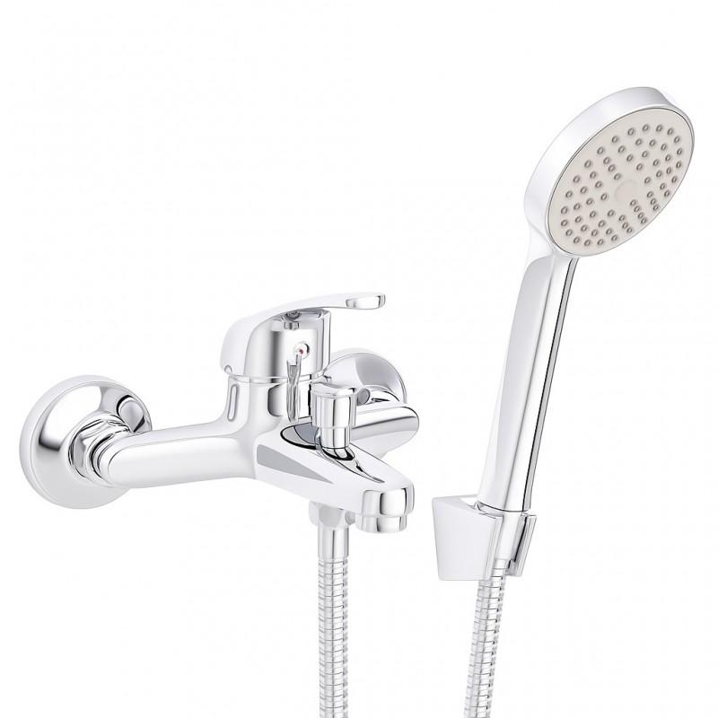 Bateria wannowo-prysznicowa mechaniczna srebrna chrom - Yoka