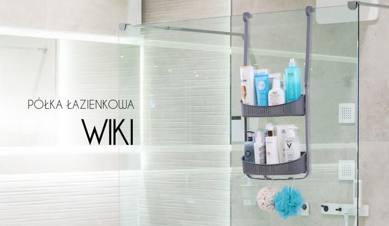 Koszyk pod prysznic szary wiszący organizer na szampon i kosmetyki Yoka Home