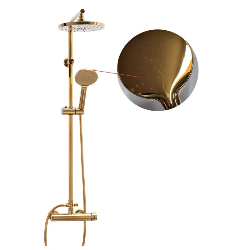 Bateria prysznicowa z deszczownicą 23 cm kolumna prysznicowa złota -OUTLET 30%