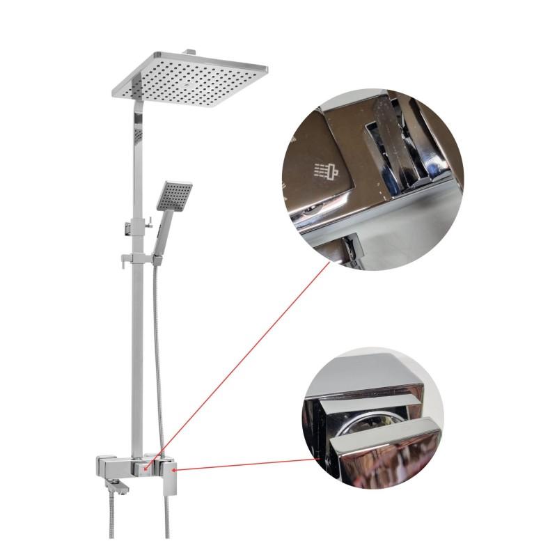 Bateria prysznicowa wannowa kran z deszczownicą 30 cm - OUTLET 30%