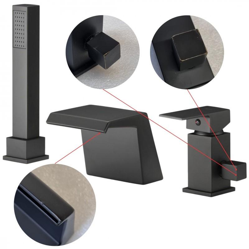 BATERIA WANNOWO-PRYSZNICOWA, MECHANICZNA, CZARNA BW.TRIO-BLK OUTLET 30 %