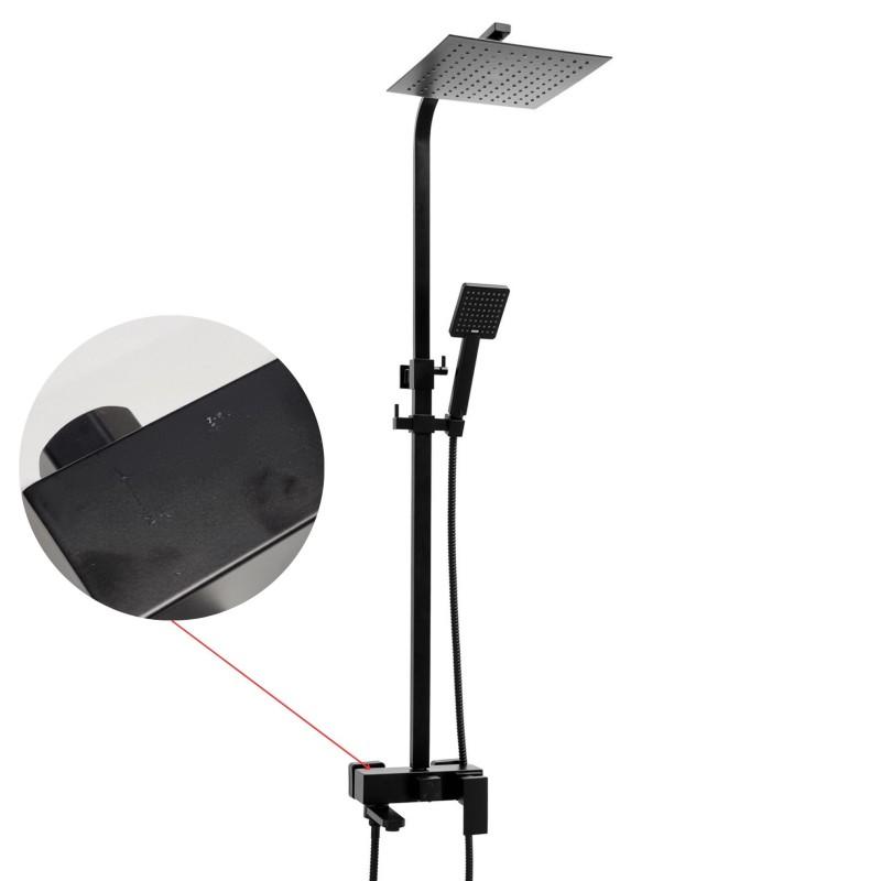 Zestaw prysznicowy z deszczownicą ścienny kwadrat 25 cm kolumna prysznicowa loft - Yoka OUTLET 30%