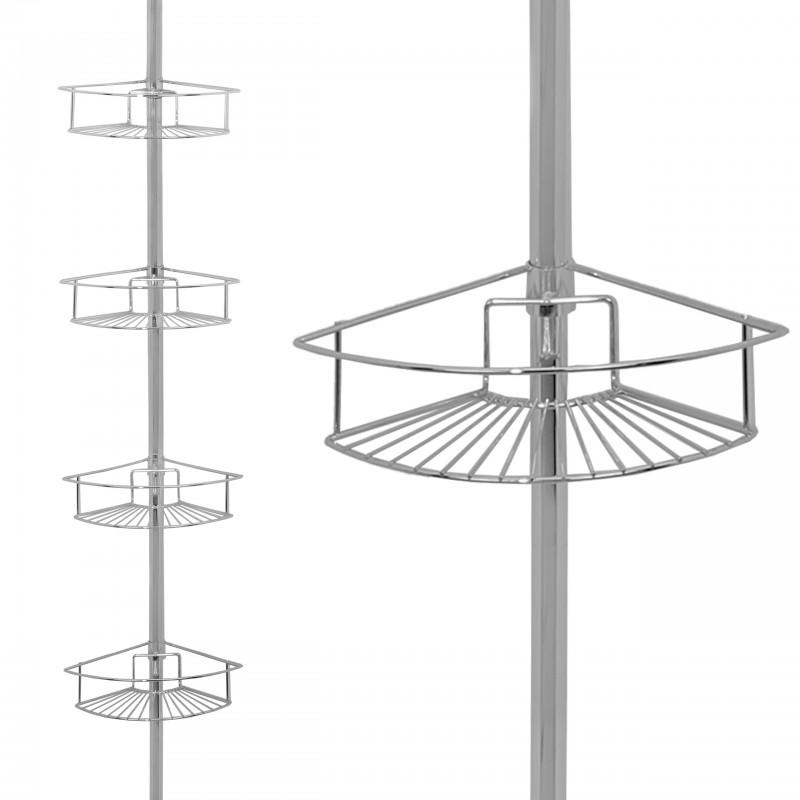 Półka narożna teleskopowa łazienkowa XL chrom 4 poziomy - Yoka