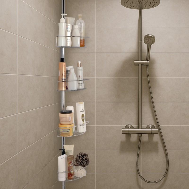 Organizer łazienkowy teleskopowy narożny chrom 4 poziomy Yoka Home