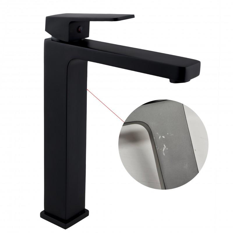 Bateria umywalkowa łazienkowa stojąca kran kwadrat czarna wysoka SARA36 - OUTLET 30% - Yoka