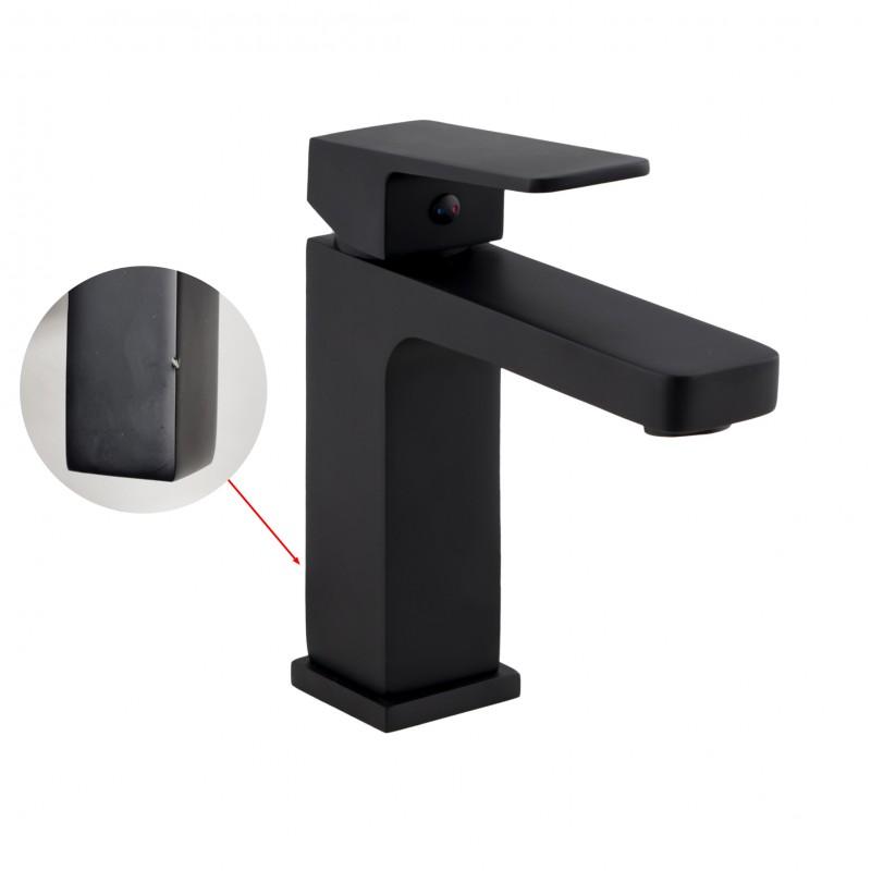 Bateria umywalkowa łazienkowa stojąca kran kwadrat czarna - SARA24 - OUTLET30% - Yoka