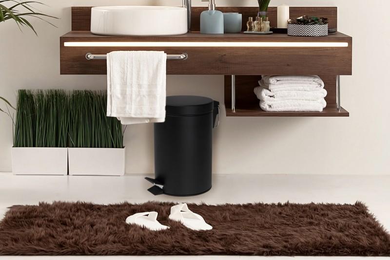 Zestaw łazienkowy: Kosz na śmieci 3L z wolnym opadem i Stojak na papier toaletowy czarny - Yoka Home