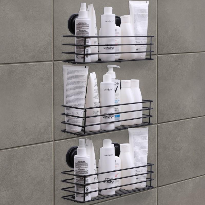 Zestaw łazienkowy czarny - 3 x półka łazienkowa GAVI loft - Yoka