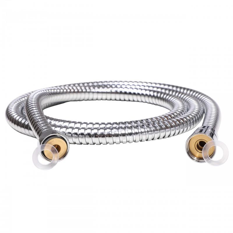 Wąż prysznicowy 150 cm srebrny uniwersalny antyskrętny do wanny, kabiny prysznicowej - Yoka