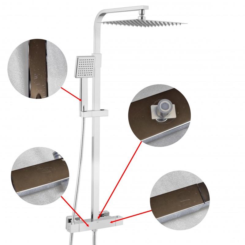 Zestaw prysznicowy bateria termostat deszczownica - OUTLET 30%