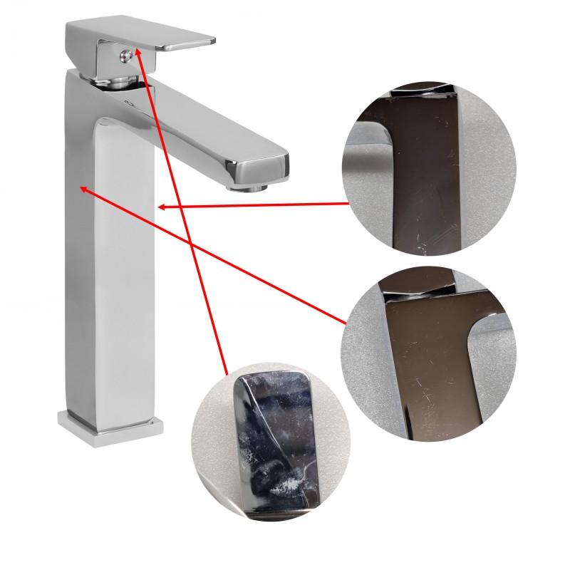 Bateria umywalkowa wysoka nablatowa kwadratowa łazienkowa - OUTLET 30%