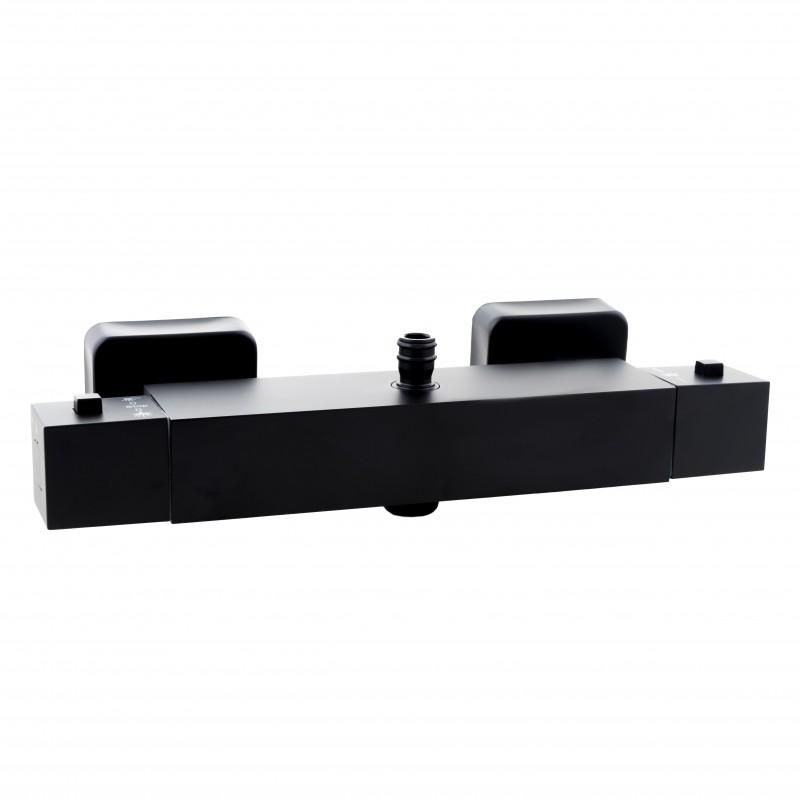 Bateria prysznicowa z termostatem ścienna czarna - OUTLET 30%