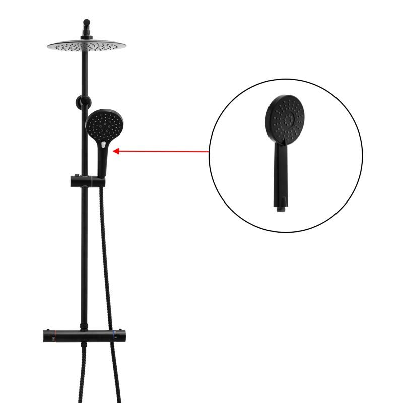 Zestaw Prysznicowy Termostatyczny 25 cm Bergen czarny OUTLET 30% Yoka Home