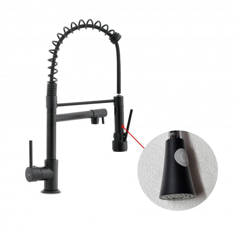 Bateria kuchenna WEKA z wyciągana wylewką stojąca czarna - OUTLET 30% Yoka Home