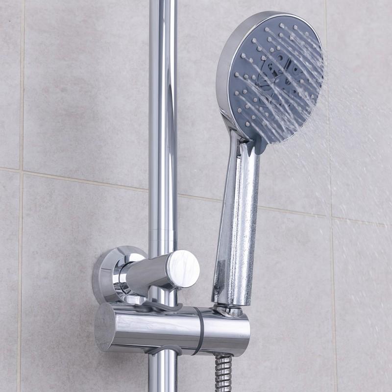 Słuchawka prysznicowa srebrna 5 funkcyjna uniwersalna natryskowa mocna - Yoka Home