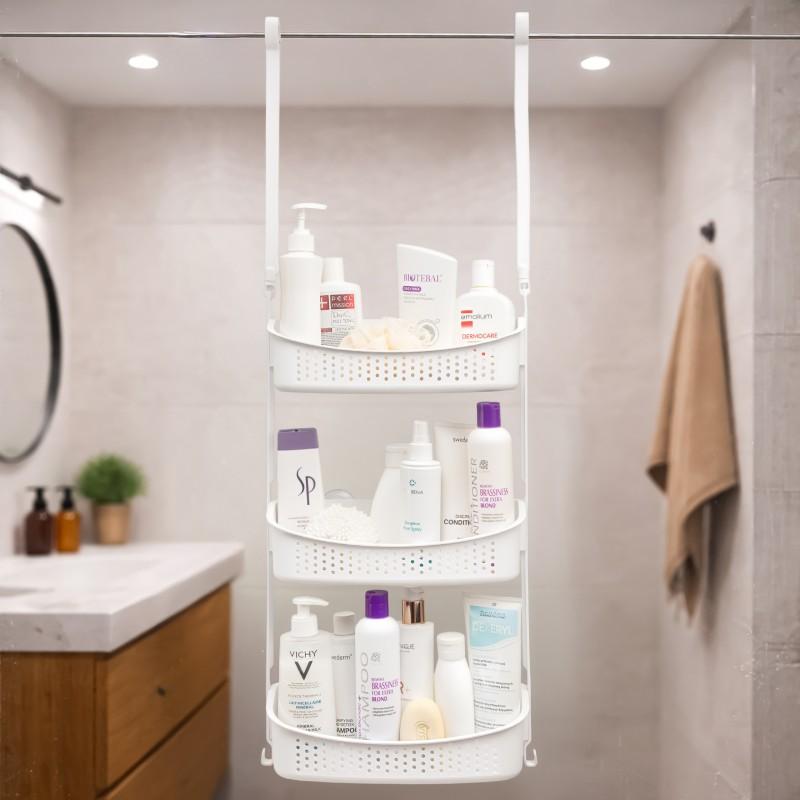 Półka pod prysznic koszyk łazienkowy wiszący organizer biały - Yoka