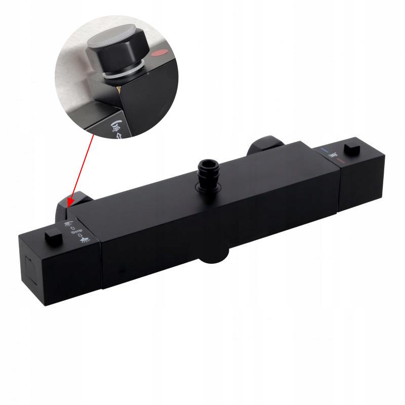 Bateria prysznicowa z termostatem ścienna czarna - OUTLET 30% Yoka