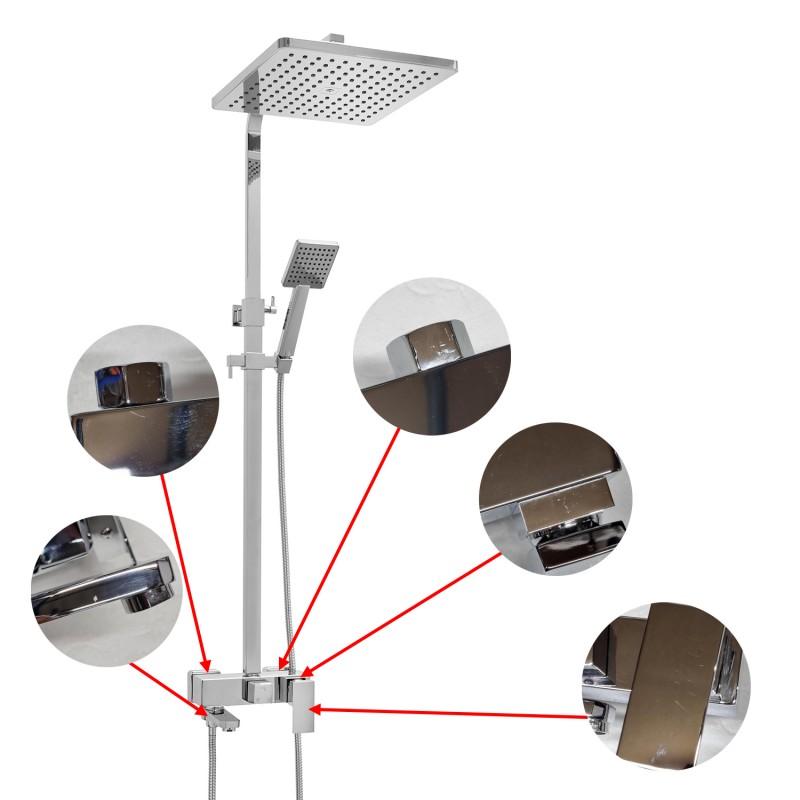 Bateria prysznicowa wannowa kran z deszczownicą 30 cm - OUTLET 30%