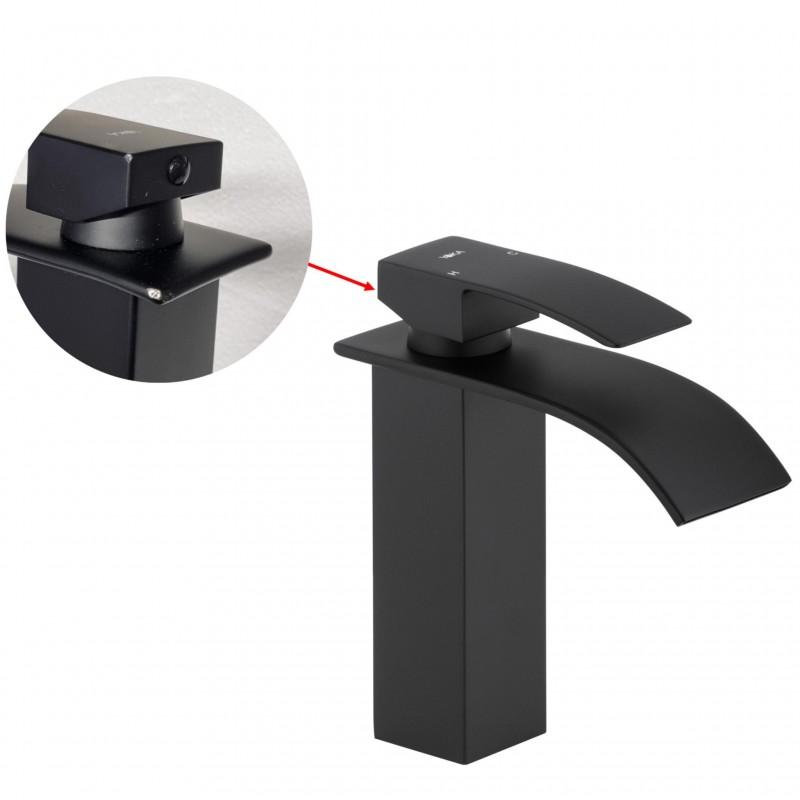 Bateria umywalkowa stojąca łazienkowa czarna loft - OUTLET 30%