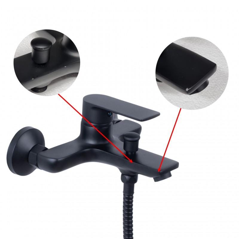 Bateria wannowa ścienna prysznicowa natryskowa czarna - OUTLET 30%