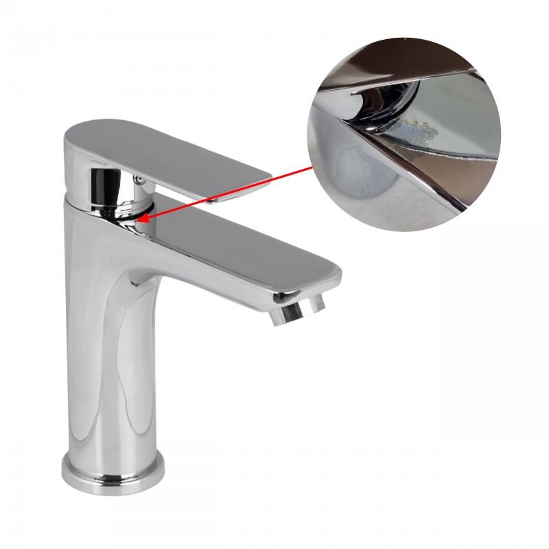 Bateria umywalkowa wysoka nablatowa kwadratowa łazienkowa - OUTLET 30%