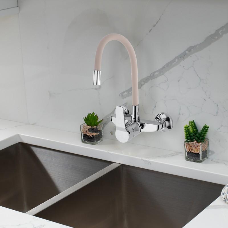 Bateria kuchenna ścienna elastyczna wylewka kran - OUTLET 30%