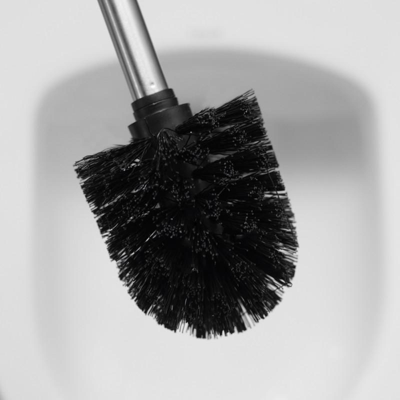 Uniwersalny zestaw zapasowej szczotki toaletowej z 2 czarnymi główkami do WC - Yoka Home