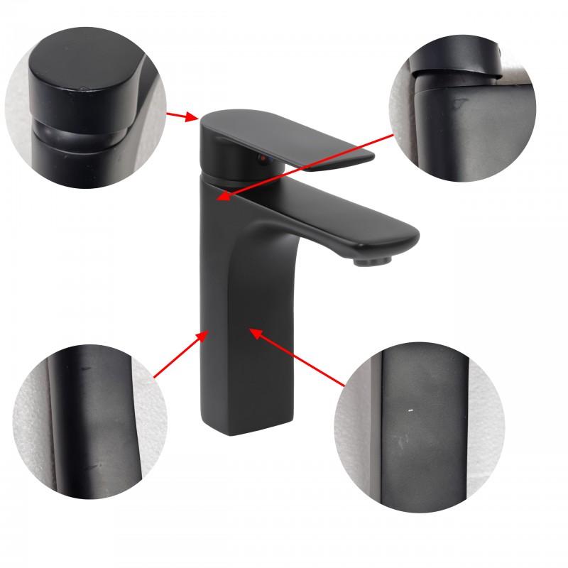 Bateria umywalkowa stojąca łazienkowa czarna mat loft - OUTLET 30%