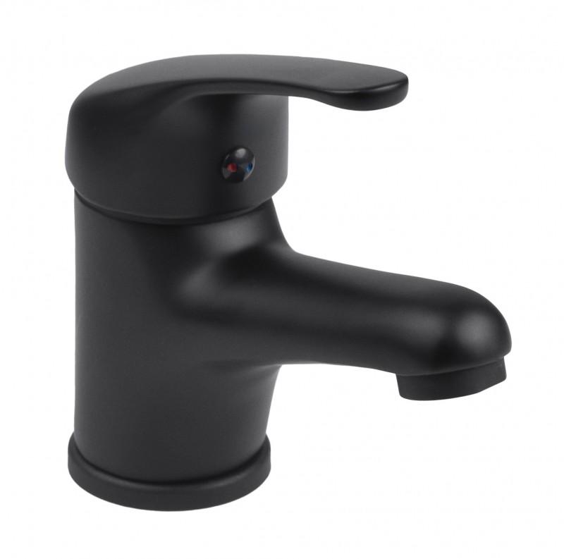 Bateria umywalkowa stojąca łazienkowa czarna - OUTLET 30%