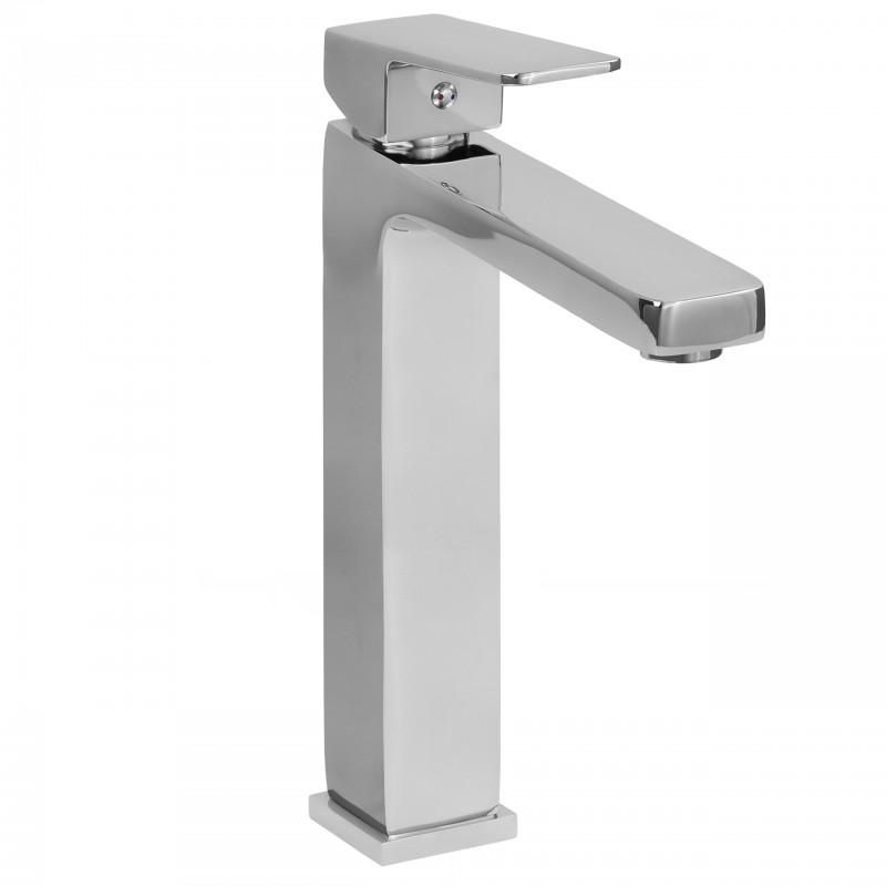 Bateria umywalkowa wysoka nablatowa kwadratowa łazienkowa - OUTLET 30%
