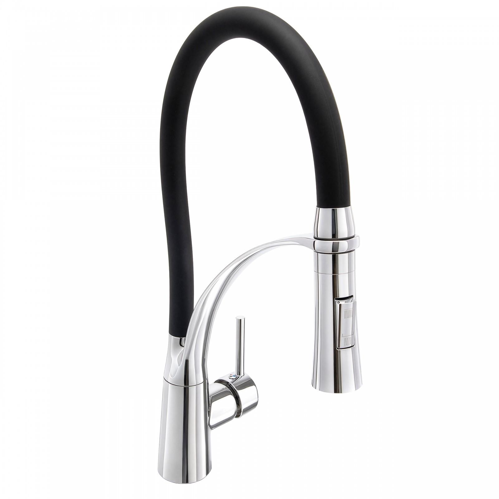 Bateria kuchenna z elastyczną czarną wylewką 2 strumienie YOKA HOME