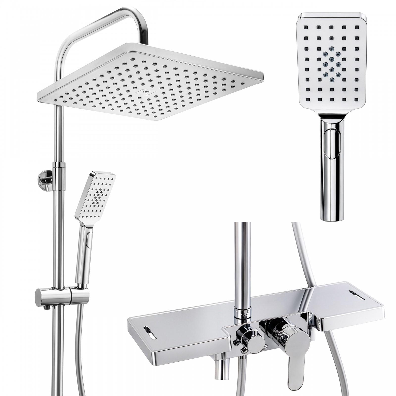 Bateria prysznicowa natryskowa panel slim kwadrat z deszczownicą 30 cm - Yoka