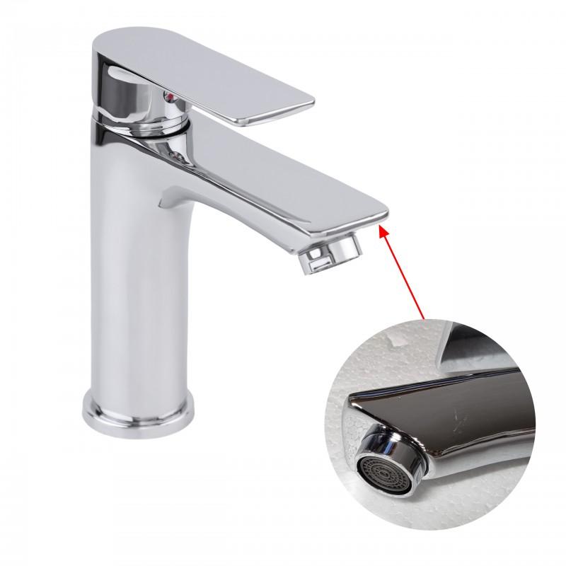 Bateria umywalkowa stojąca łazienkowa chrom - OUTLET 30%