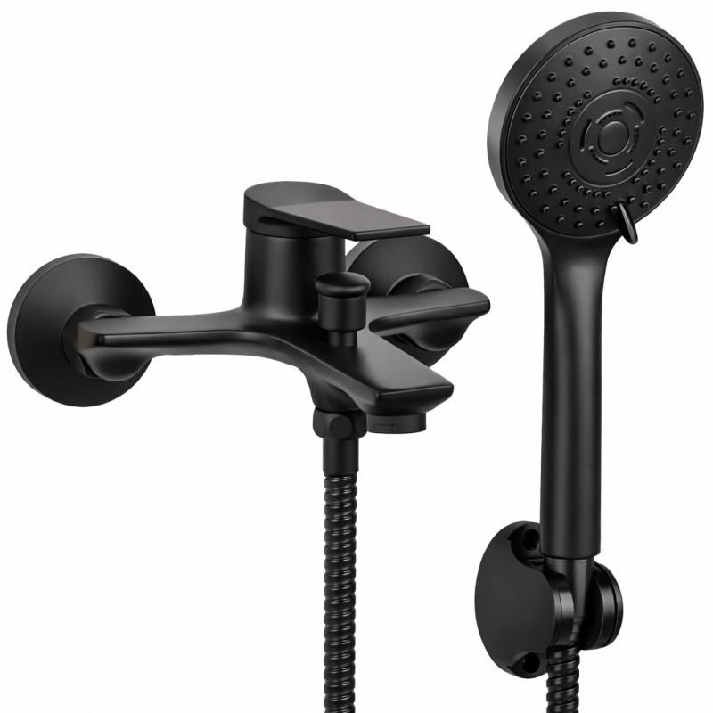 Bateria wannowa ścienna czarna prysznicowa natryskowa OMALA - OUTLET 30% YOKA