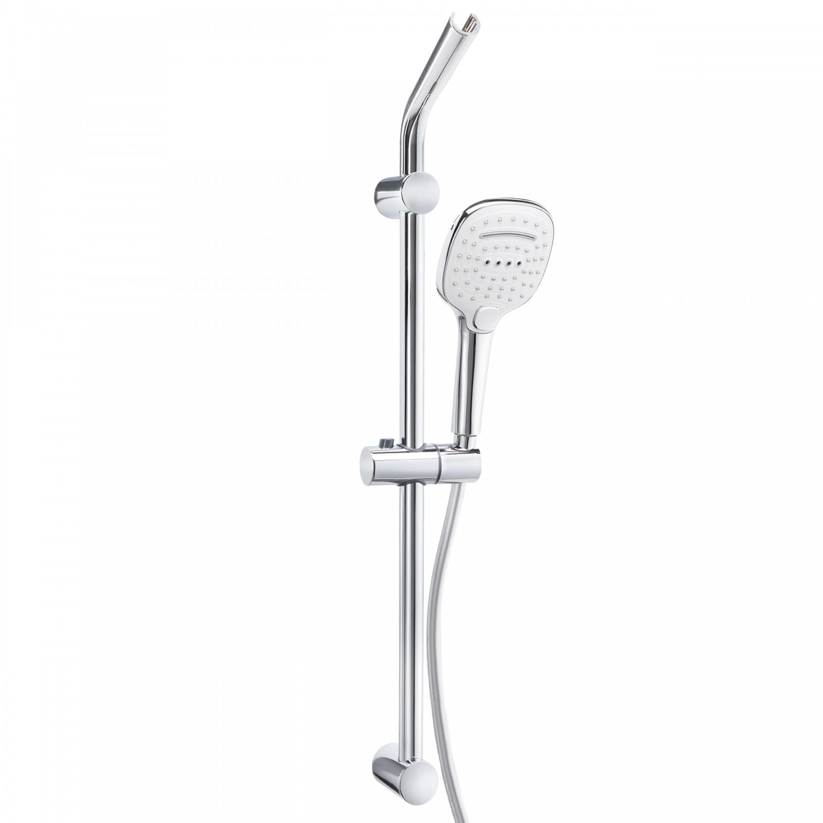 Zestaw prysznicowy z drążkiem wężem Anti-Twist 150 cm i słuchawką 3-funkcyjną chrom YOKA HOME