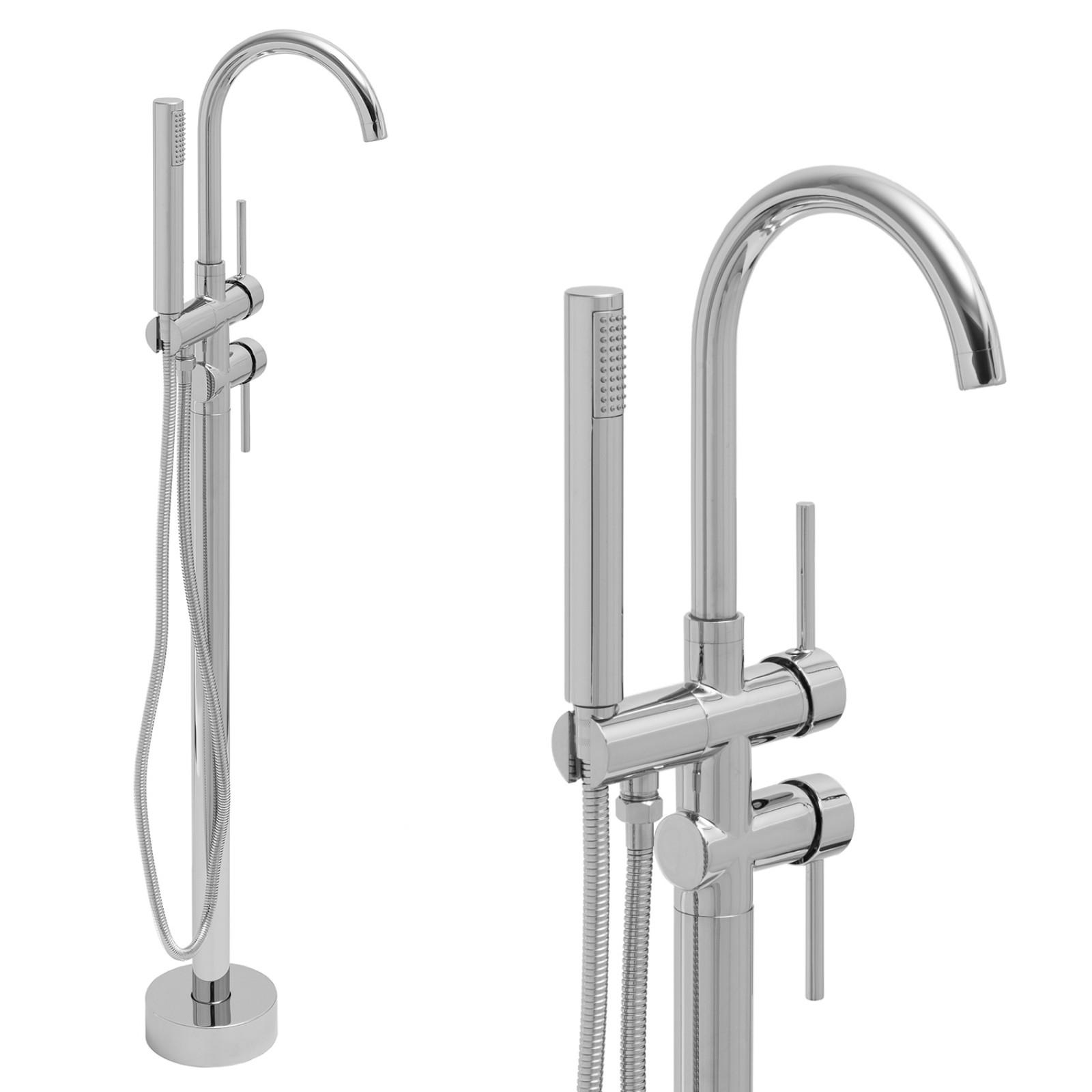 Bateria wannowa z prysznicem wolnostojąca chrom perlator - Yoka OUTLET 30%